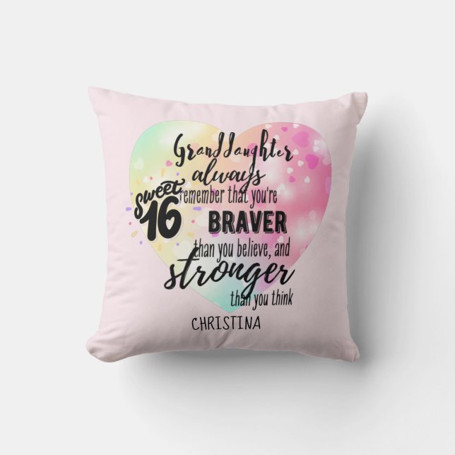 Personalized GRANDAUGHTER Gifts | Cute Quotes Fun  Throw Pillow (Front)