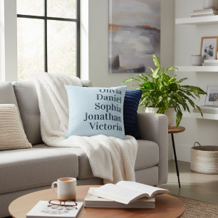 Personalized Grandchildren Names   Baby Blue Throw Pillow