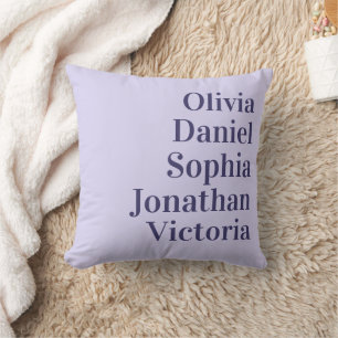 Personalized Grandchildren Names   Lavender  Throw Pillow