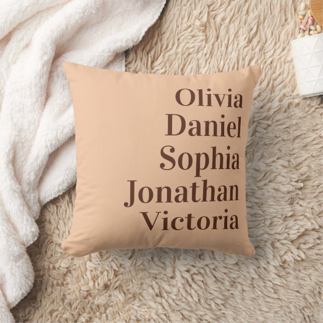 Personalized Grandchildren Names | Peach  Throw Pillow (Blanket)