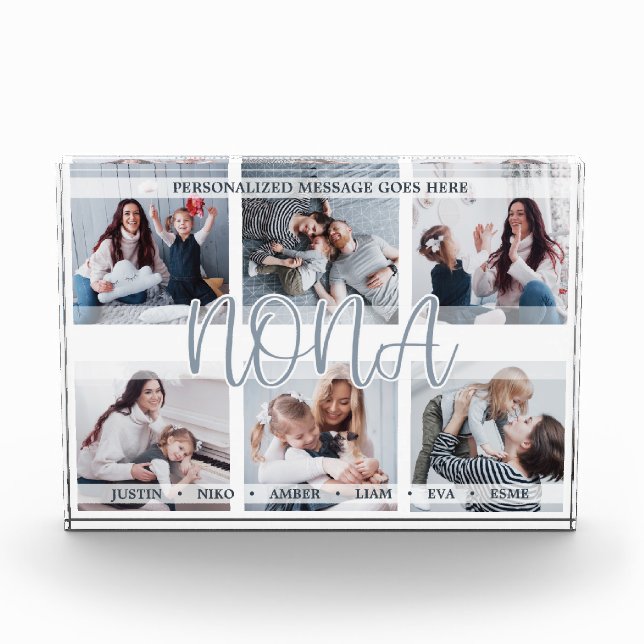 Personalized Grandchildren Nona Photo Block (Front)