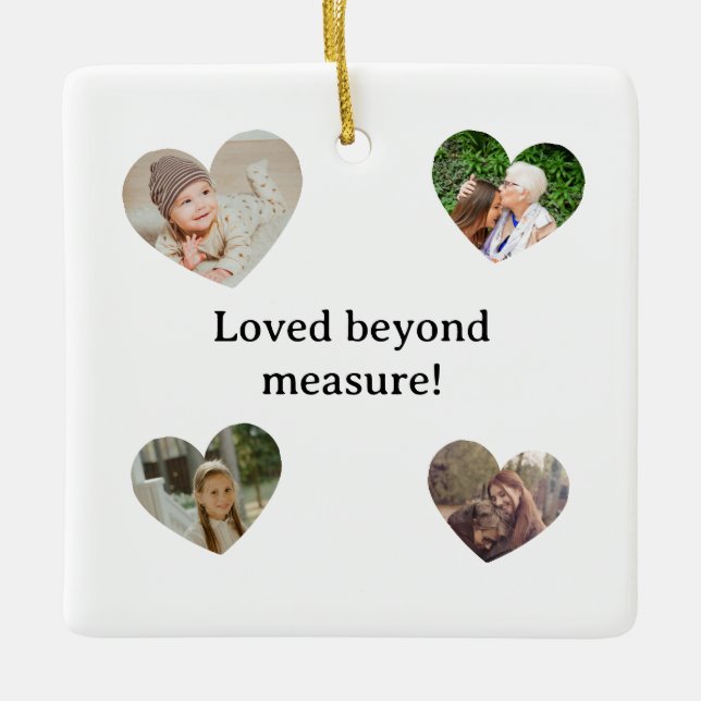 Personalized Grandchildren Photo Collage  Ceramic Ornament (Front)