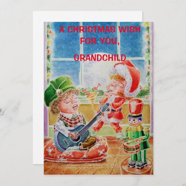 Personalized Grandchilds Greetings Card  (Front/Back)