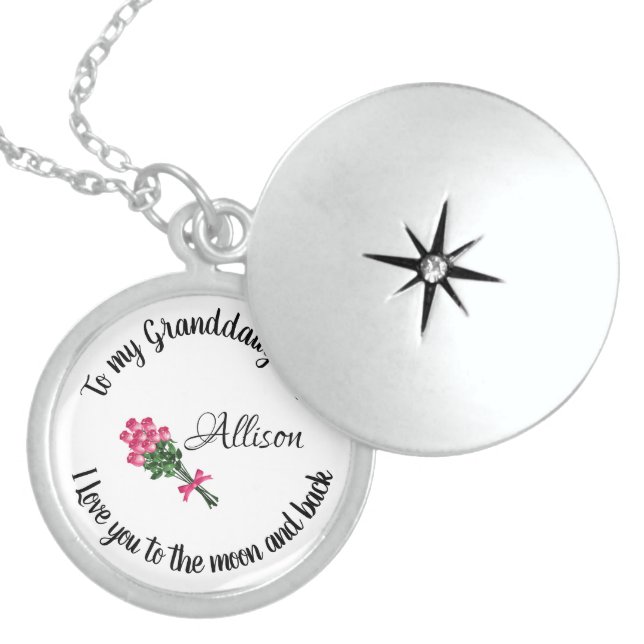 Personalized Granddaughter Locket Necklace (Front)