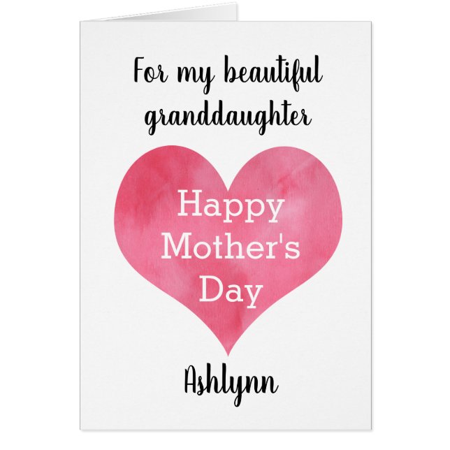 Personalized Granddaughter Mother's Day Cards (Front)