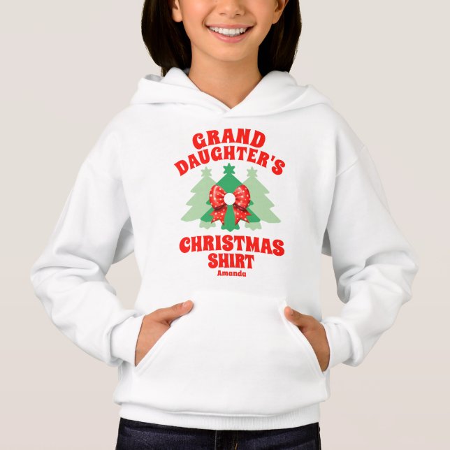 Personalized Granddaughter's Christmas Hoodie (Front)