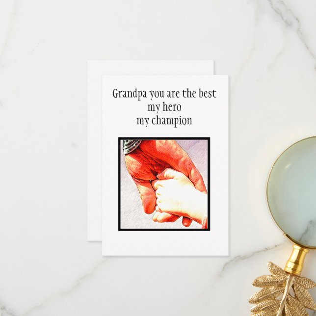 Personalized Grandfather Dedication  Thank You Card (Front/Back In Situ)