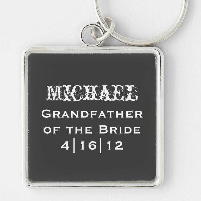 Personalized Grandfather of the Bride Keychain (Front)