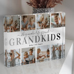 Personalized Grandkids Photo Block<br><div class="desc">Create your own grandchildren photo block using this template thats features 8 family pictures,  the saying 'they make life grand',  the word 'grandkids' in a trendy black/gray gradient font,  and their names.</div>