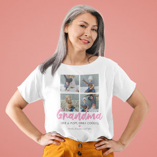Personalized Grandma 4 Photo T-Shirt