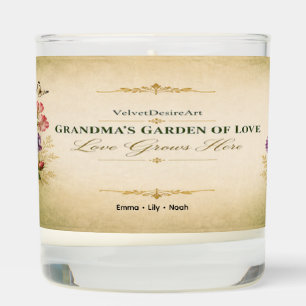 Personalized Grandma Birth Flower Garden Candle