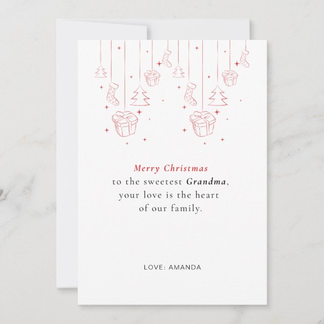 Personalized Grandma Christmas Card (Front)