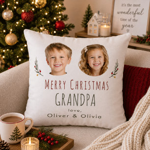 Personalized Grandma Christmas Gift 2 Photo Pillow