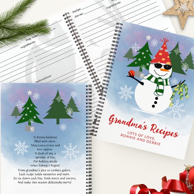 Personalized Grandma Christmas Snowman Recipe Book (Creator Uploaded)