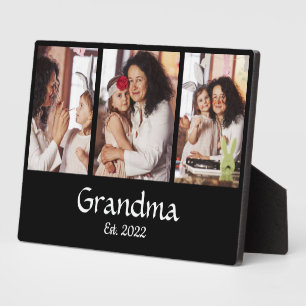 Personalized Grandma Established 3-Photo Collage Plaque