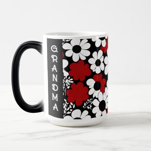 Personalized Grandma Floral Pattern  Magic Mug