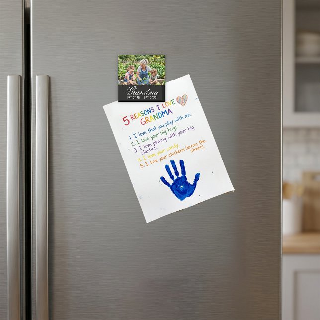 Personalized Grandma Garden Photo Keepsake Magnet (Personalized Grandma Garden Photo Keepsake Magnet)