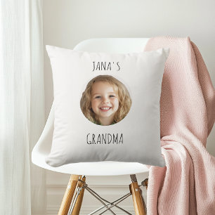 Personalized Grandma Gift   Custom Grandchild Face Throw Pillow