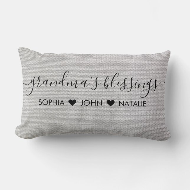 Personalized grandma Gift Grandmother Custom Lumbar Pillow (Front)