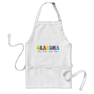 Personalized Grandma Gift with Grandkids’ Names Adult Apron
