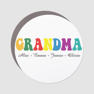 Personalized Grandma Gift with Grandkids’ Names Car Magnet