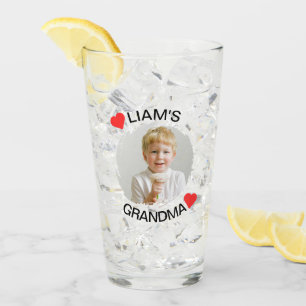 Personalized Grandma Glass Cup   Child Face Photo