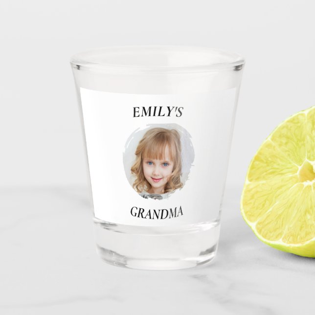 Personalized Grandma Granddaughte Photo Shot Glass (Front)