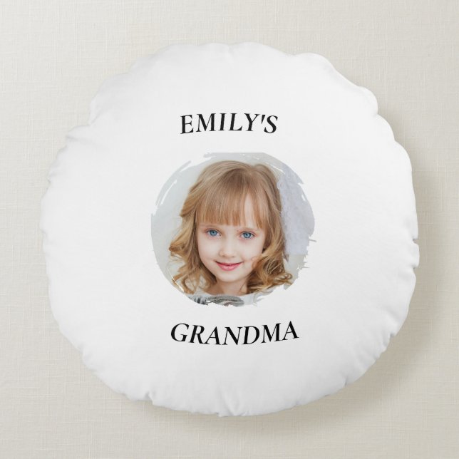Personalized Grandma Granddaughter Round Pillow (Front)