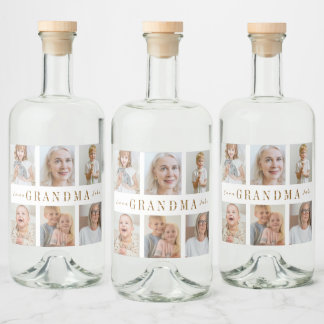 Personalized Grandma Liquor Label | Custom Photos