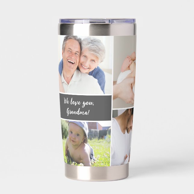 Personalized Grandma Mother's day Photo Collage Insulated Tumbler (Front)