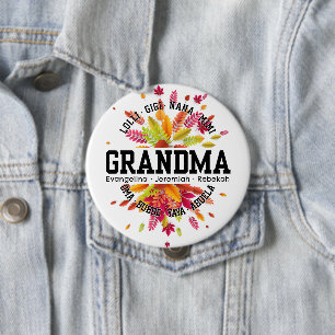 Personalized GRANDMA Nana Mimi Gigi Mother's Day Button