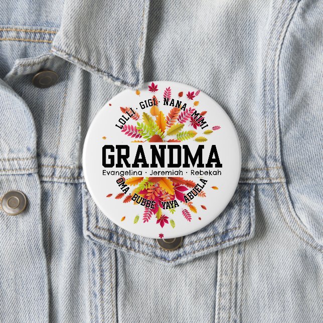 Personalized GRANDMA Nana Mimi Gigi Mother's Day Button (In Situ)