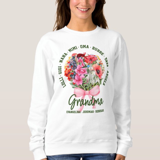 Personalized GRANDMA Nana Mimi Gigi Mother's Day Sweatshirt (Front)