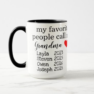 personalized grandma/nana mug with names