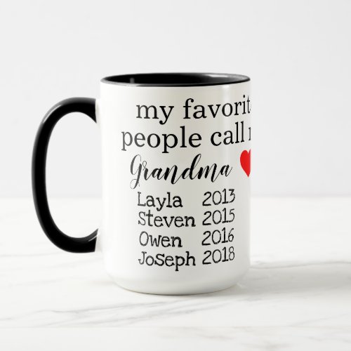 personalized grandmanana mug with names