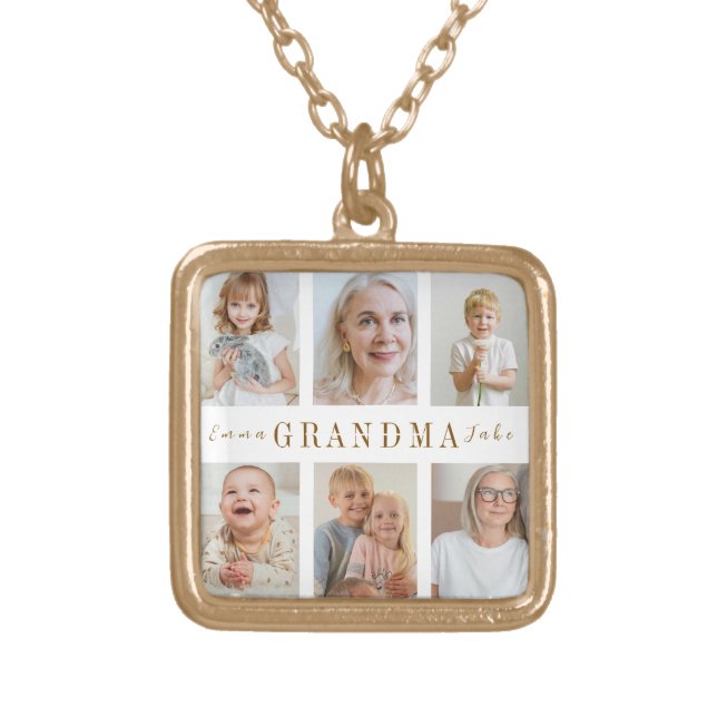 Personalized Grandma Necklace | Custom Photos (Front)