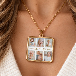 Personalized Grandma Necklace Custom Photos