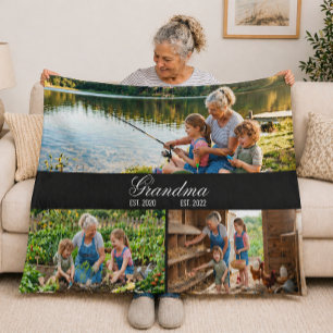 Personalized Grandma Photo Collage Blanket