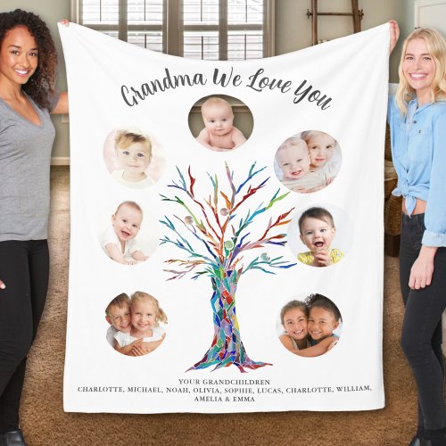 Personalized Grandma Photo Keepsake Fleece Blanket