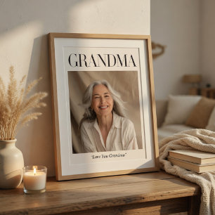 Personalized Grandma Photo Love You Grandma Poster