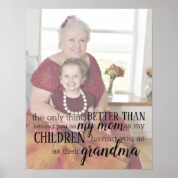Personalized Grandma Photo Quote Poster