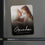 Personalized Grandma Photo Simple Modern Custom Magnet<br><div class="desc">This design features a great for Instagram photography modern trendy, with classic photos keepsake great for grandma, with pictures cool create personalized, couple grandmother photos minimalist, minimal fun your image here, trendy stylish calligraphy script, whimsical typography text font, magnetic magnet fridge refrigerator, family friends gift favor party, grandparent nana for...</div>
