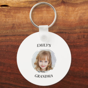 Personalized Grandma Photo & Text Keychain