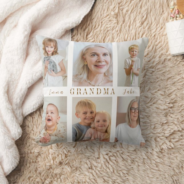 Personalized Grandma Pillow | Custom Photos (Blanket)