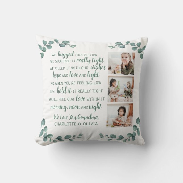 Personalized Grandma Quote Photo Collage  Throw Pillow (Front)