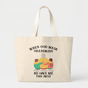Personalized grandma quotes for mothers day large tote bag