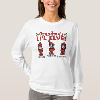 Personalized Grandma’s Li'l Elves 2 Girls 1 Boy T-Shirt