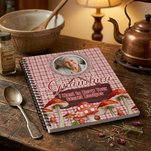 Personalized Grandma Secret Recipes Photo Rustic Notebook