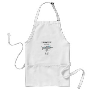 Personalized Grandma Shark Doo Doo Doo Adult Apron