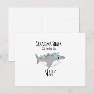 Personalized Grandma Shark Doo Doo Doo Postcard